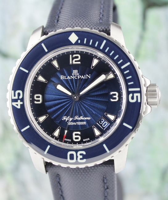 (image for) Like New Unpolished Blancpain Fifty Fathoms 45mm Automatic Watch / 5015D-1140-52B